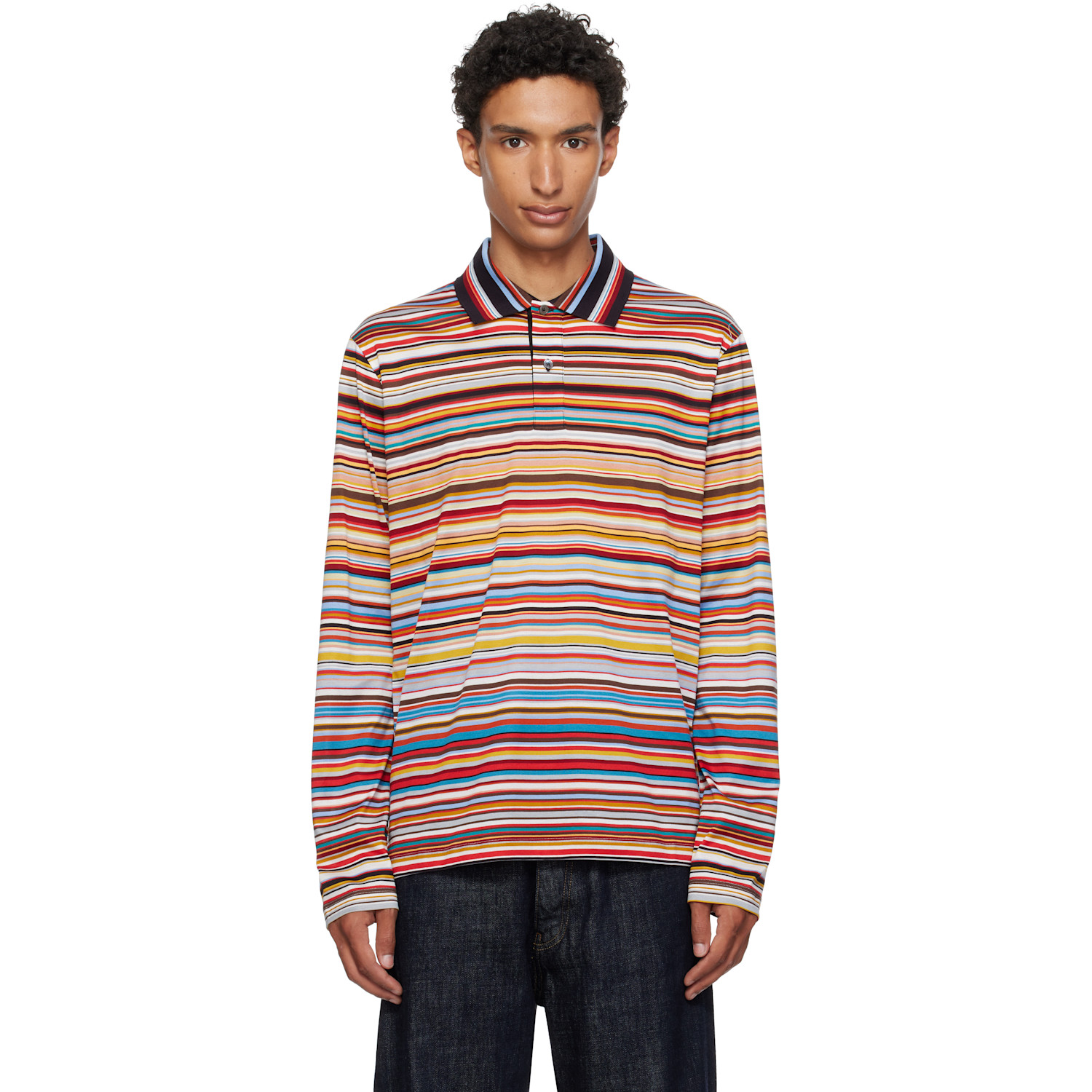 Paul Smith Multicolor 'Signature Stripe' Long Sleeve Polo
