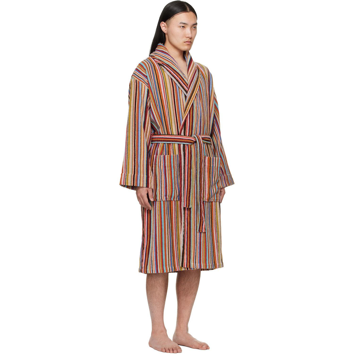 Paul Smith Multicolor 'signature Stripe' Woven Cotton Bathrobe 