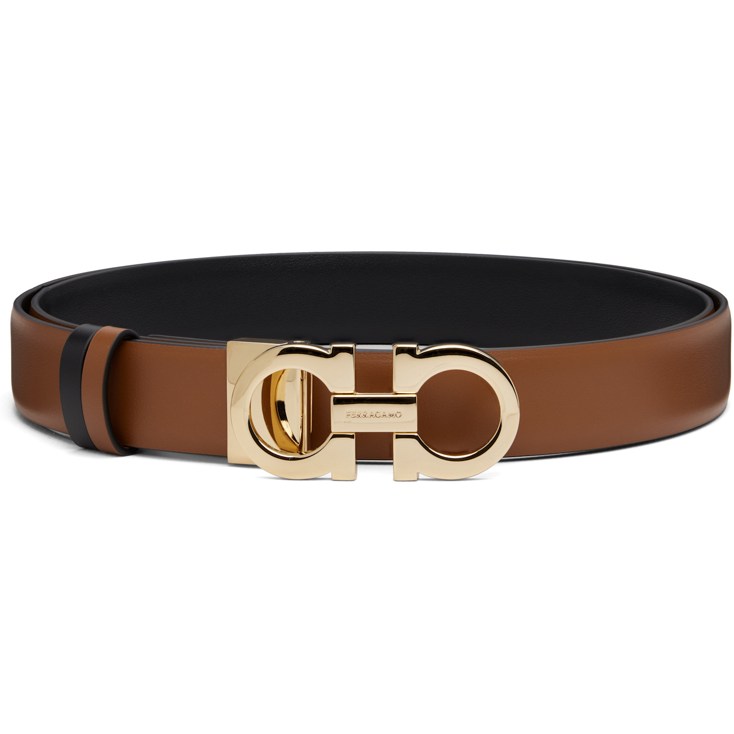 Ferragamo Tan Reversible & Adjustable Gancini Belt