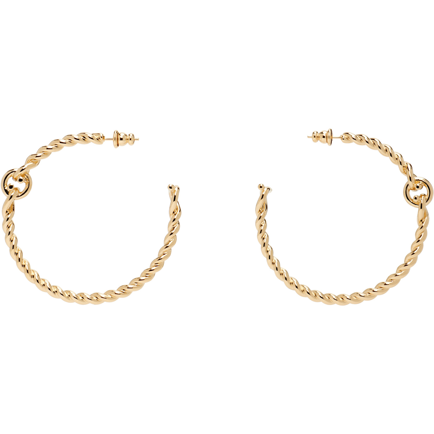 Ferragamo Twisted Chain Gancini Hoop Earrings