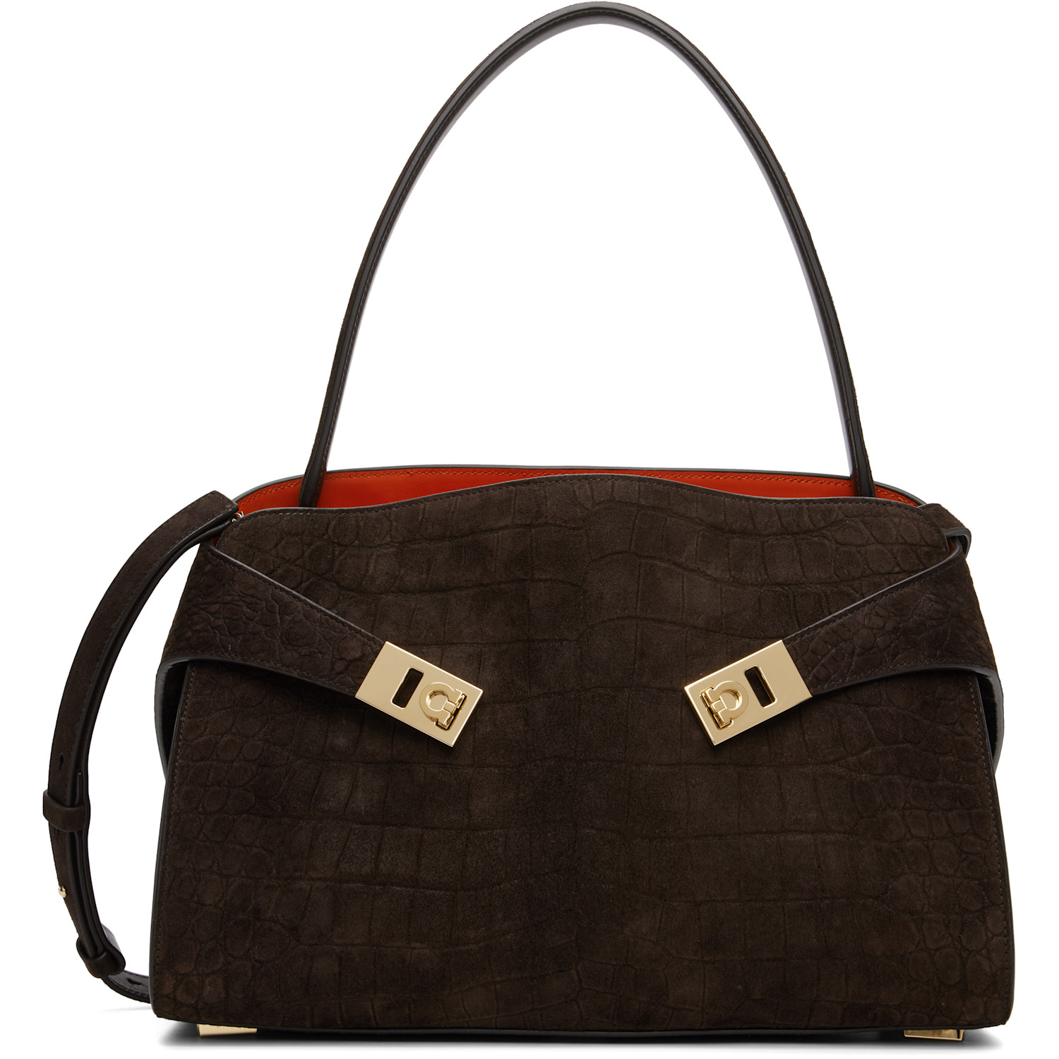 Ferragamo Brown M Hug Soft Shoulder Bag
