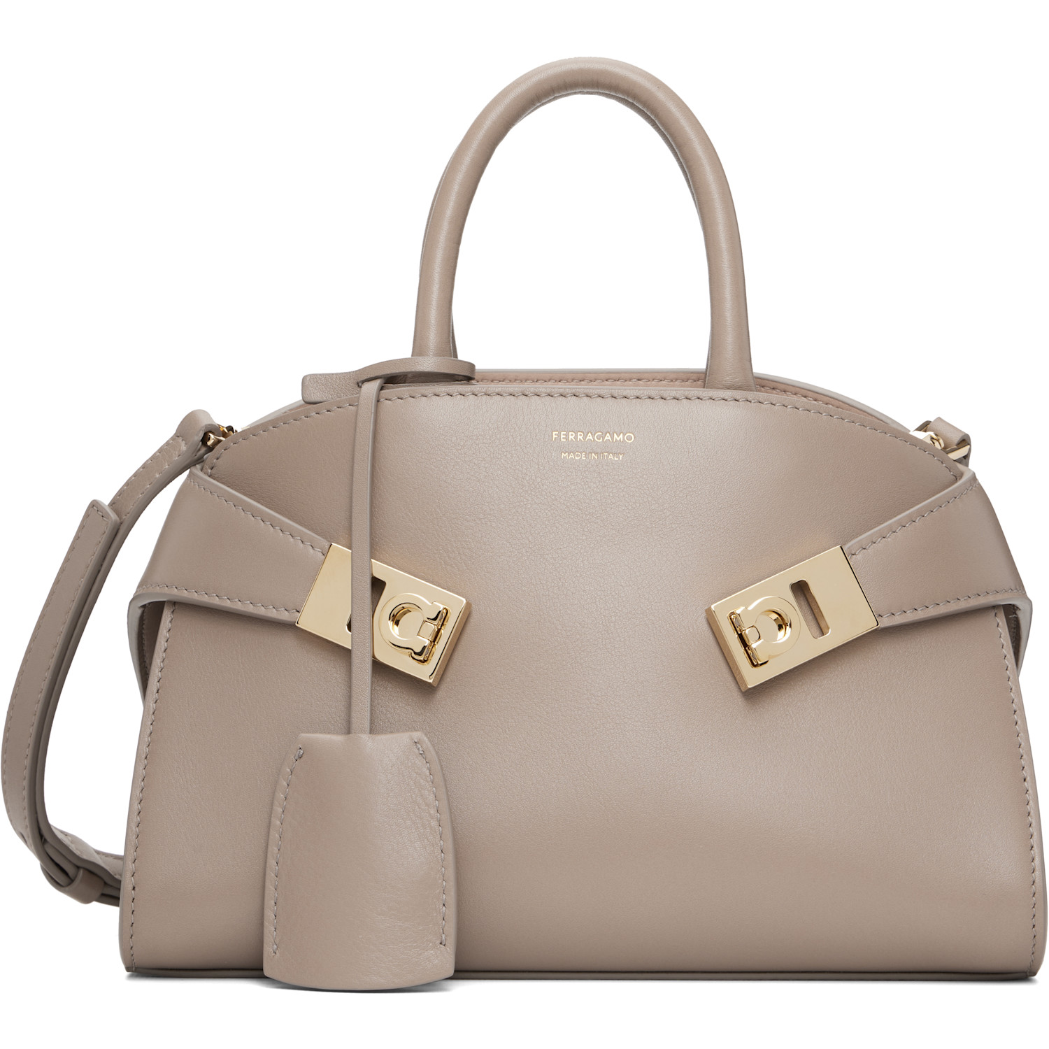 Ferragamo Taupe XS Hug Hand Bag