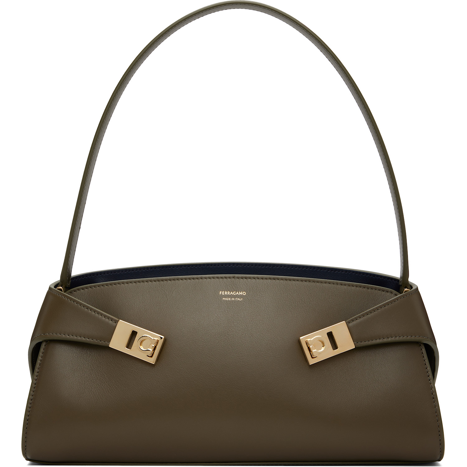 Ferragamo Khaki Hug East-West Shoulder Bag