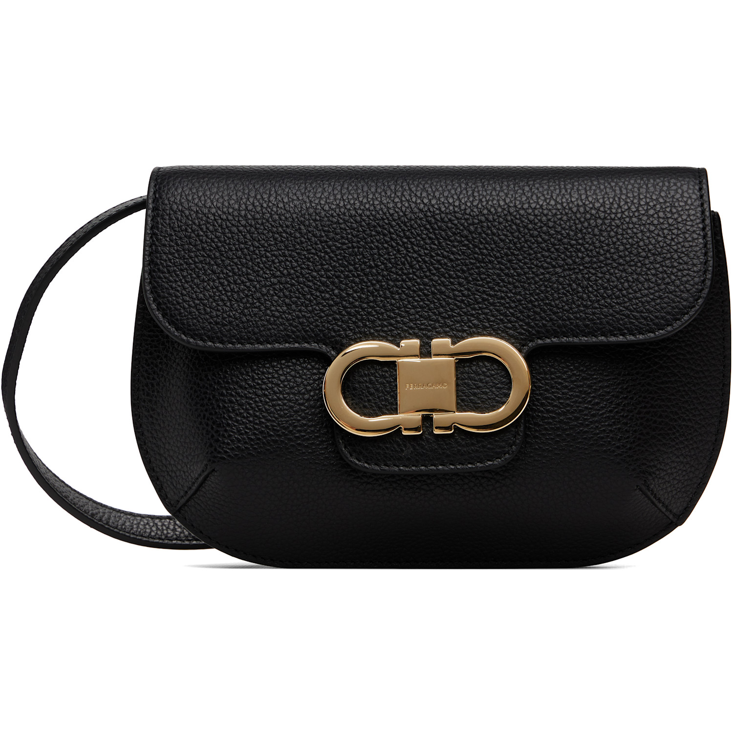 Ferragamo Black Double Gancini Mini Bag