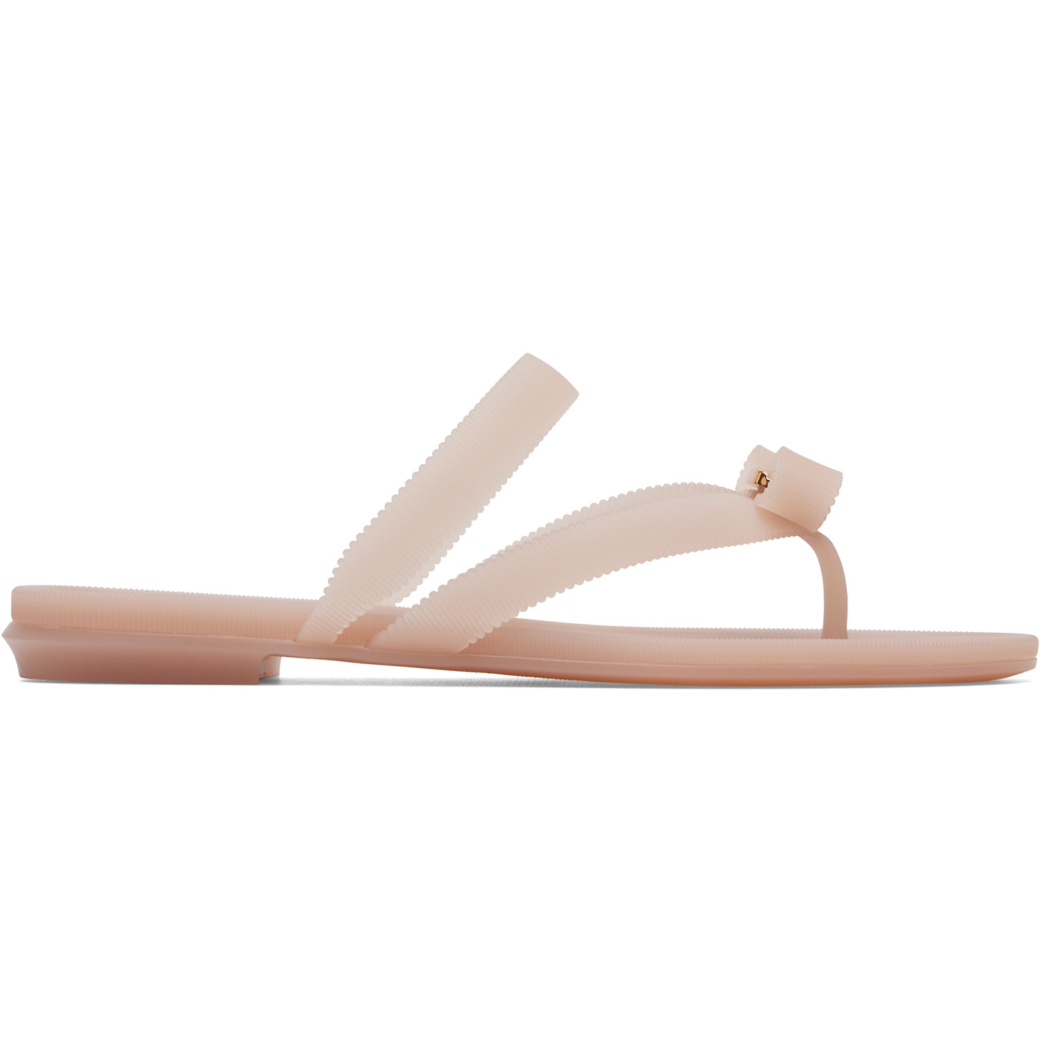 Ferragamo Pink Vara Bow Jelly Thong Sandals