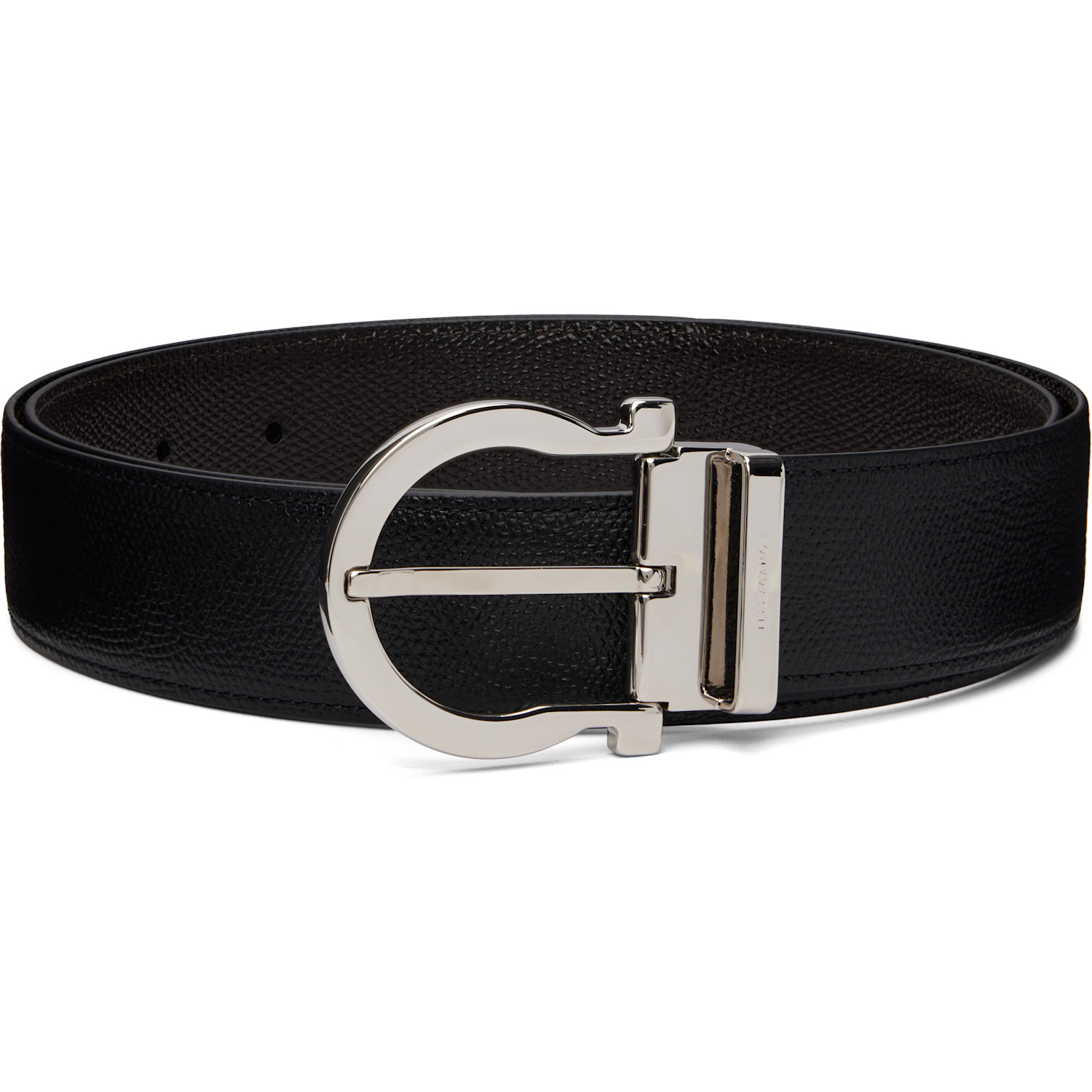 Ferragamo Black & Brown Adjustable & Reversible Belt