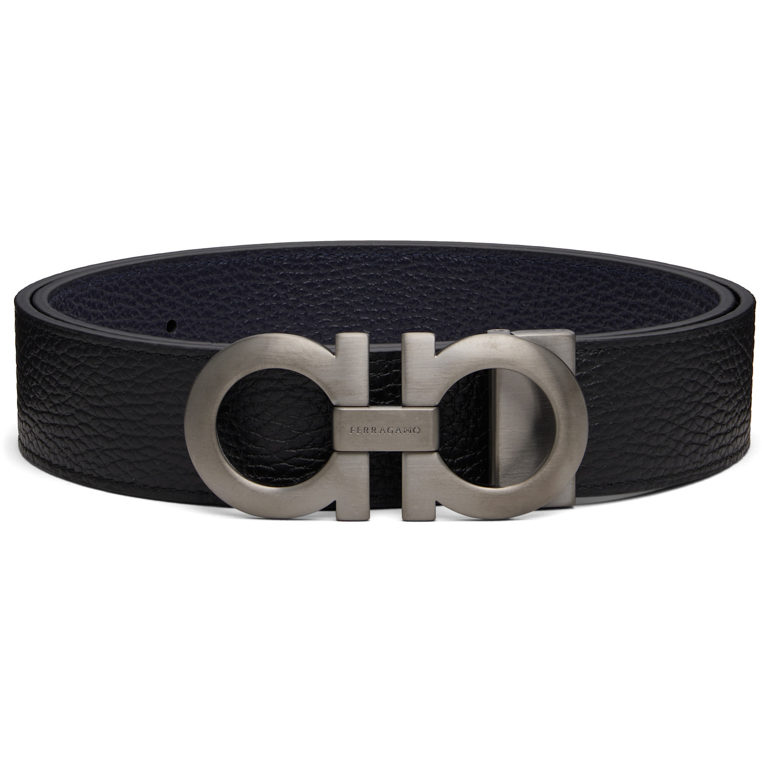 Ferragamo Black Reversible & Adjustable Gancini Belt