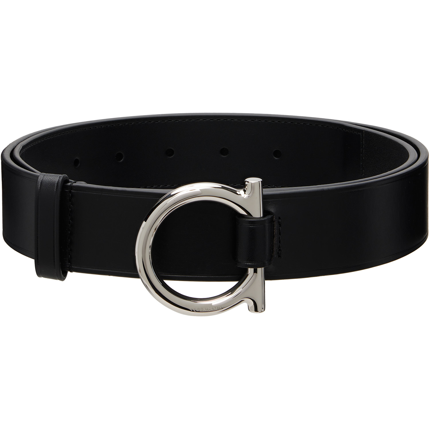 Ferragamo Black Fixed Belt
