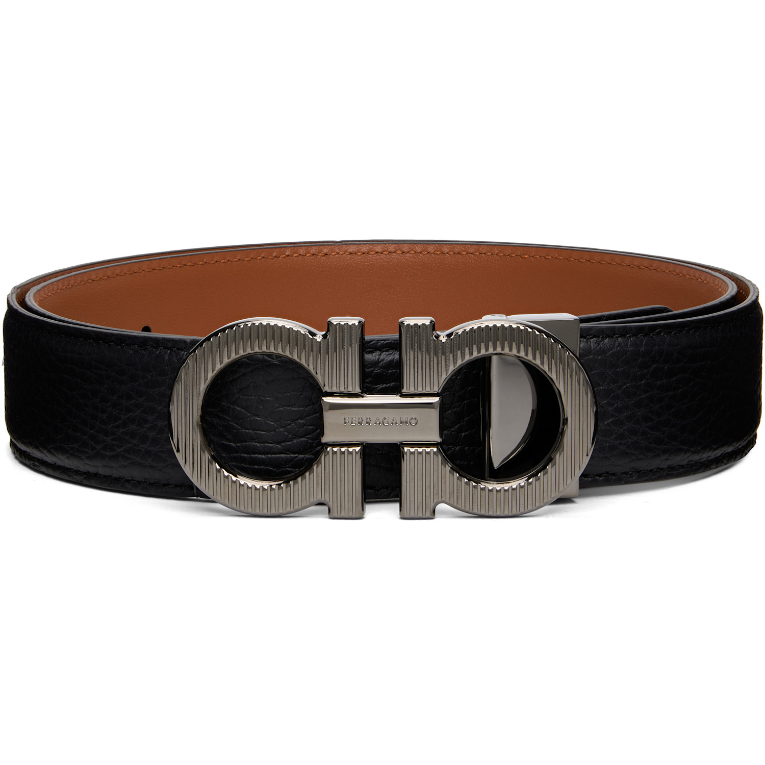 Ferragamo Black Reversible & Adjustable Gancini Belt