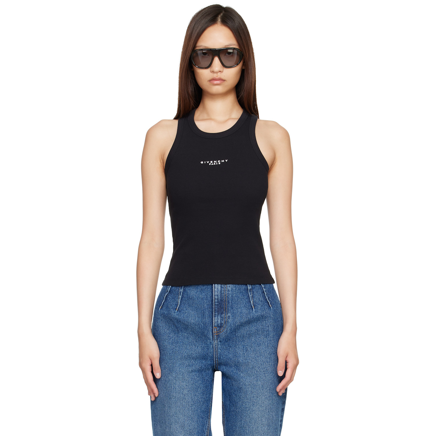 Givenchy Black Slim Fit 'Givenchy Paris' Tank Top