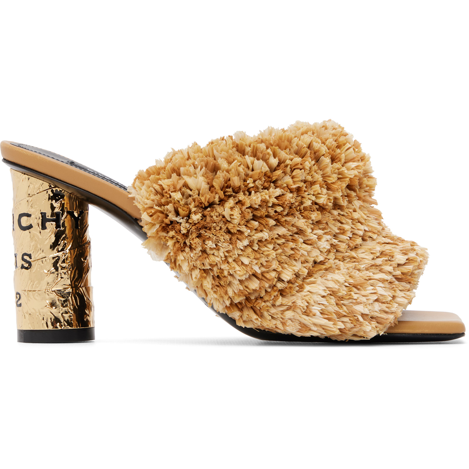 Givenchy Gold Tape Heeled Mule Sandals