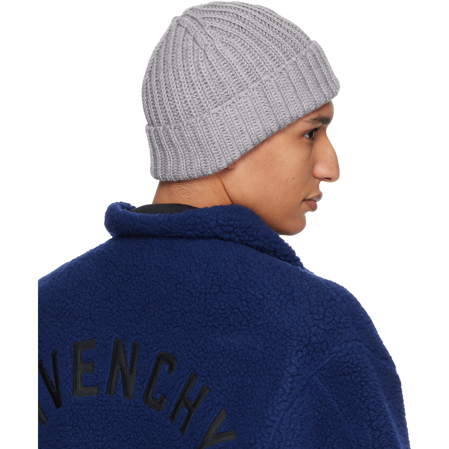  Givenchy Gray Safety Pin Beanie 