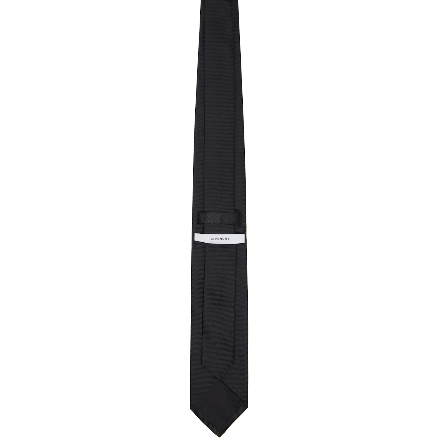  Givenchy Black Silk Jacquard Detail Tie 