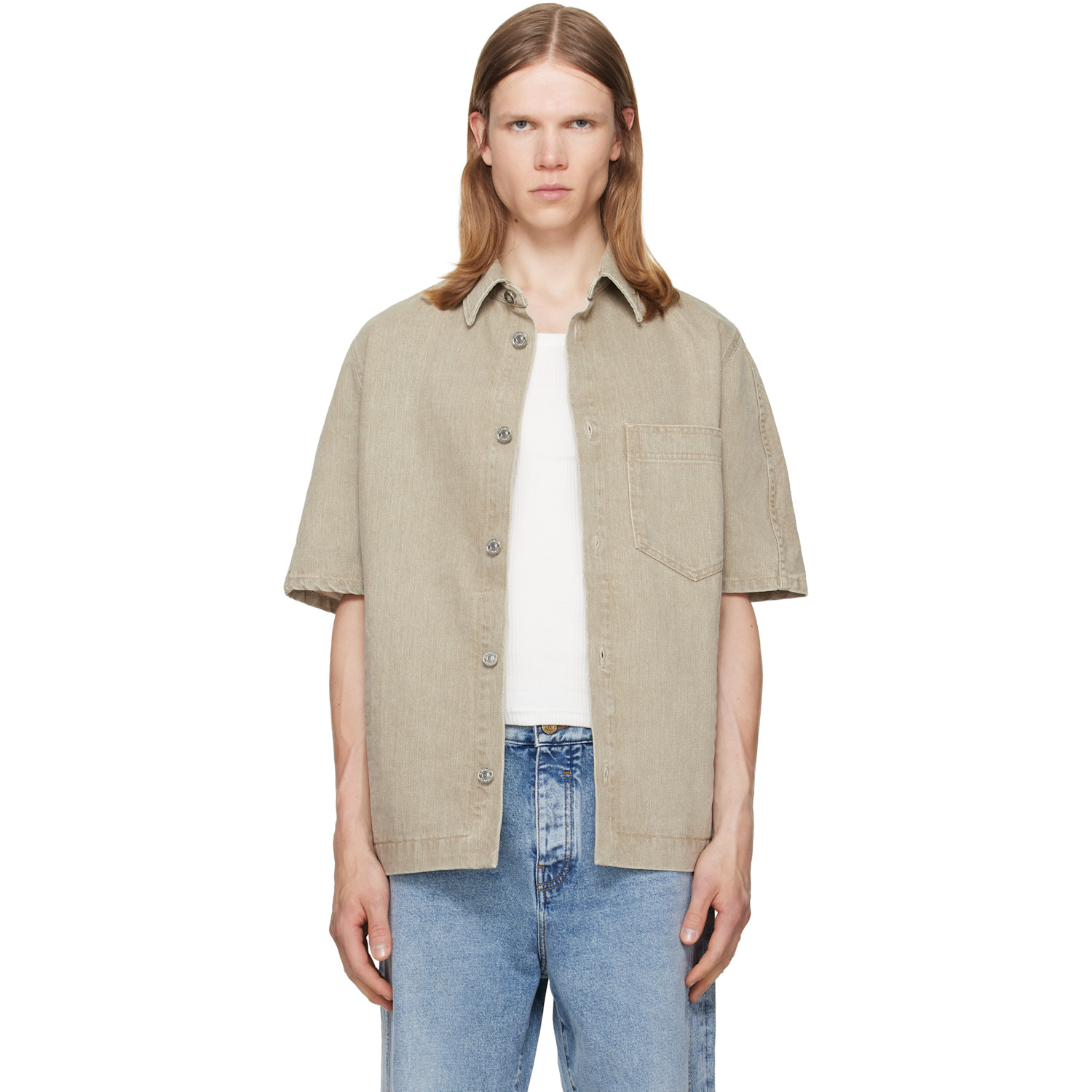 Givenchy Beige Faded Denim Shirt