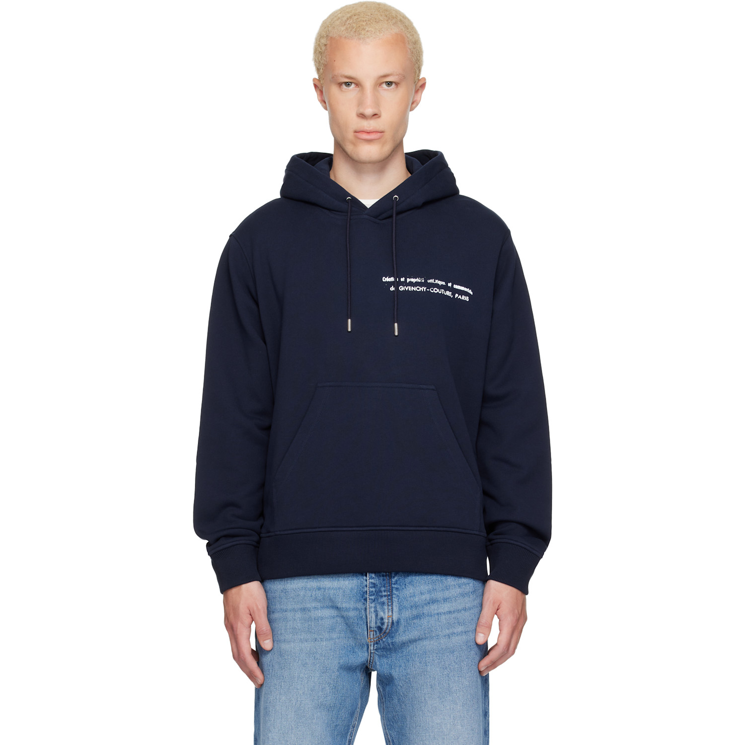 Givenchy Navy Couture Seam Archive Print Hoodie