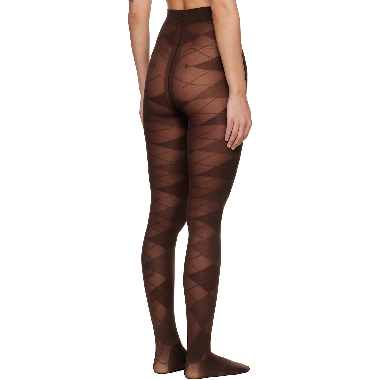  Swedish Stockings Brown Rebecka Argyle Tights 