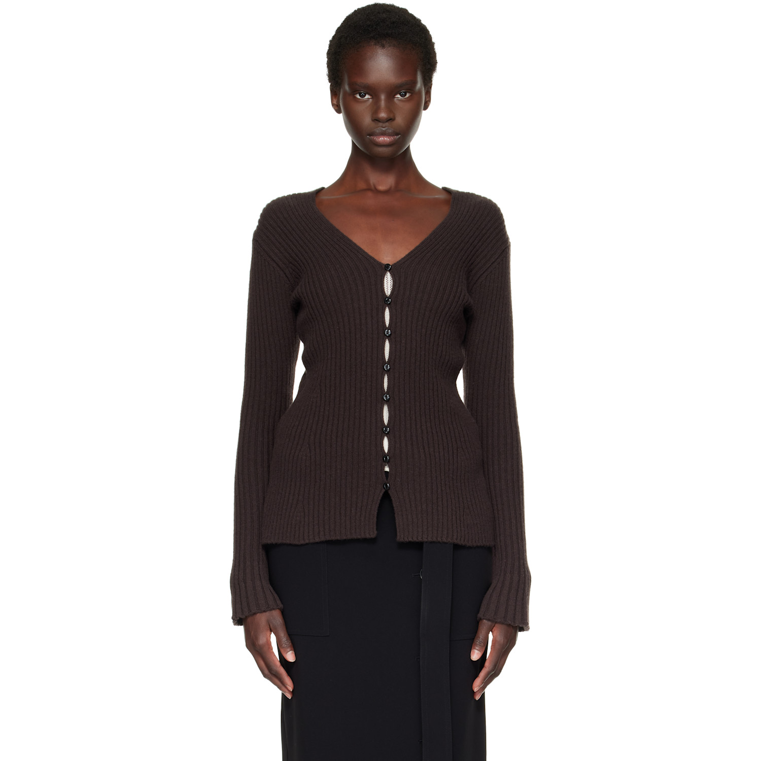 Proenza Schouler Brown Valeria Cardigan