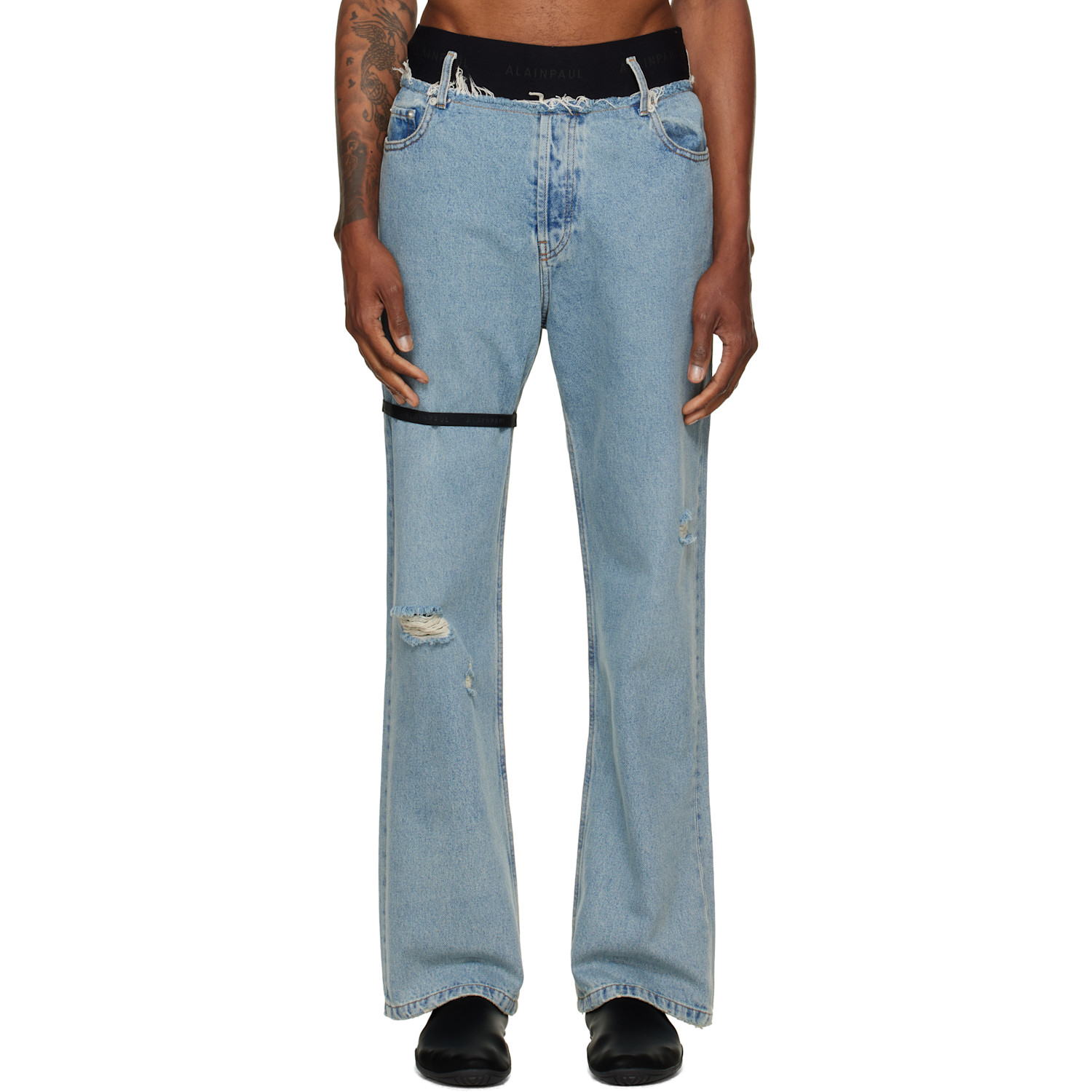 ALAINPAUL Blue Regular Fit Jeans