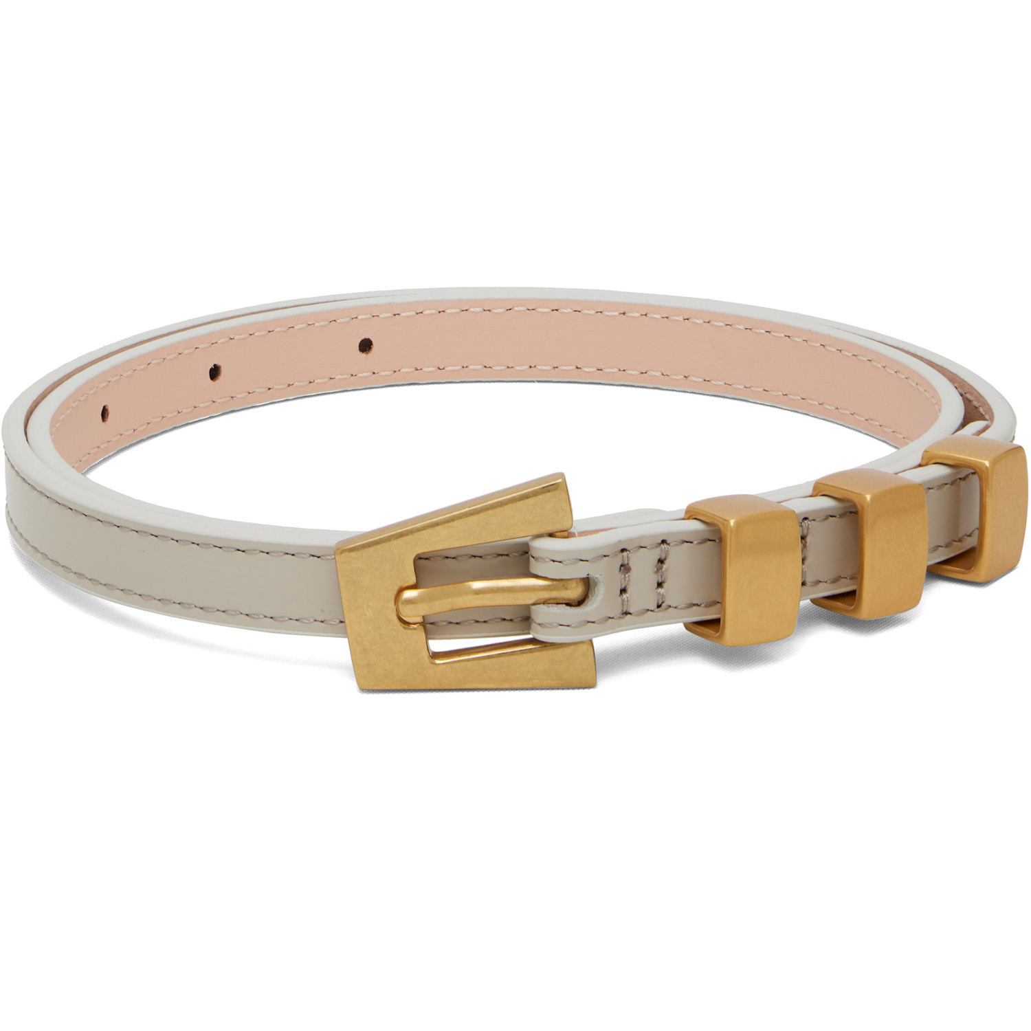 By Far Gray Vic Belt In Wh027 Arctic Cloud