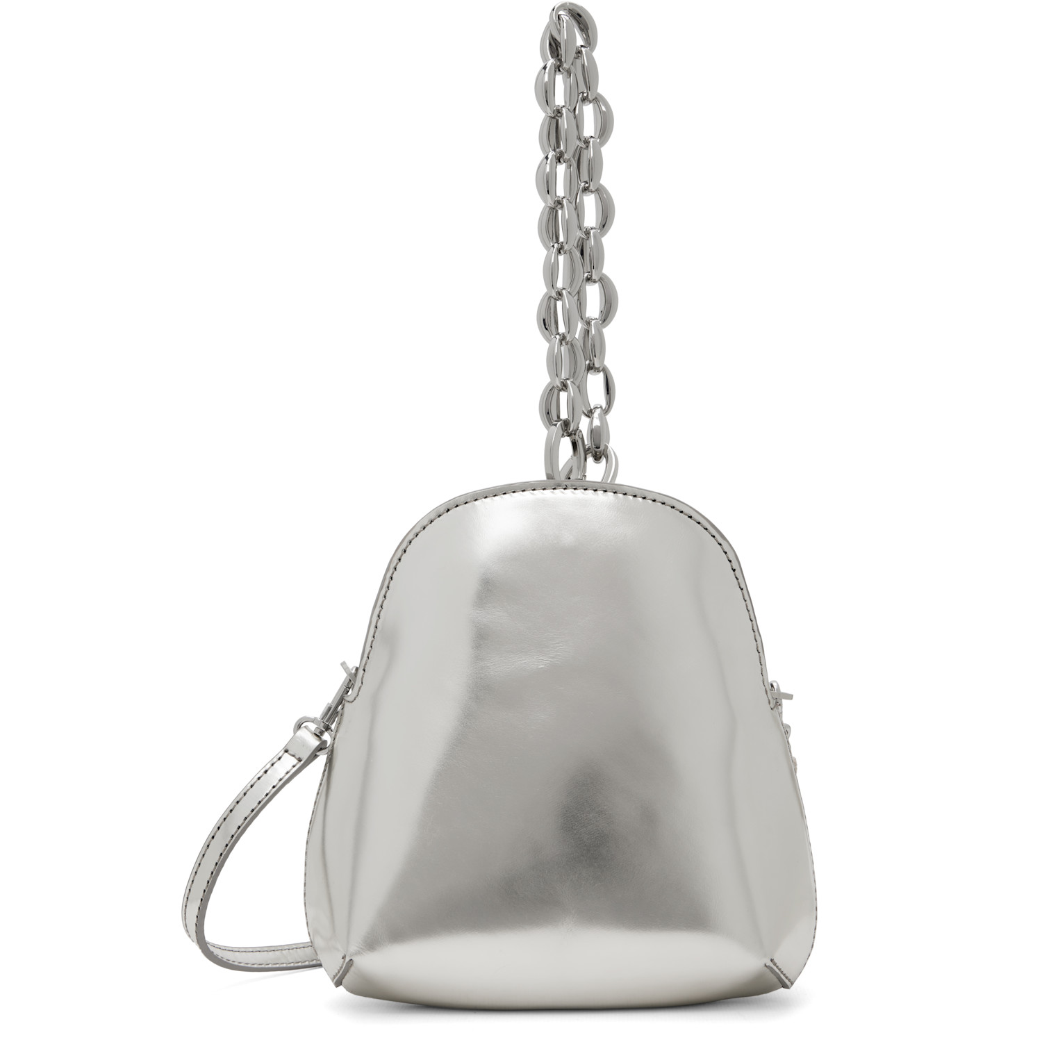 BY FAR Silver Koko Champagne Metallic Leather Bag