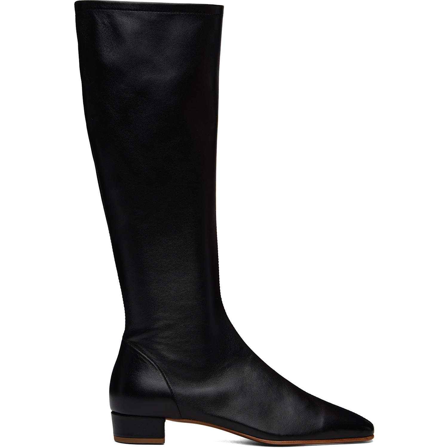 BY FAR Black Edie Leather Knee-High Boots