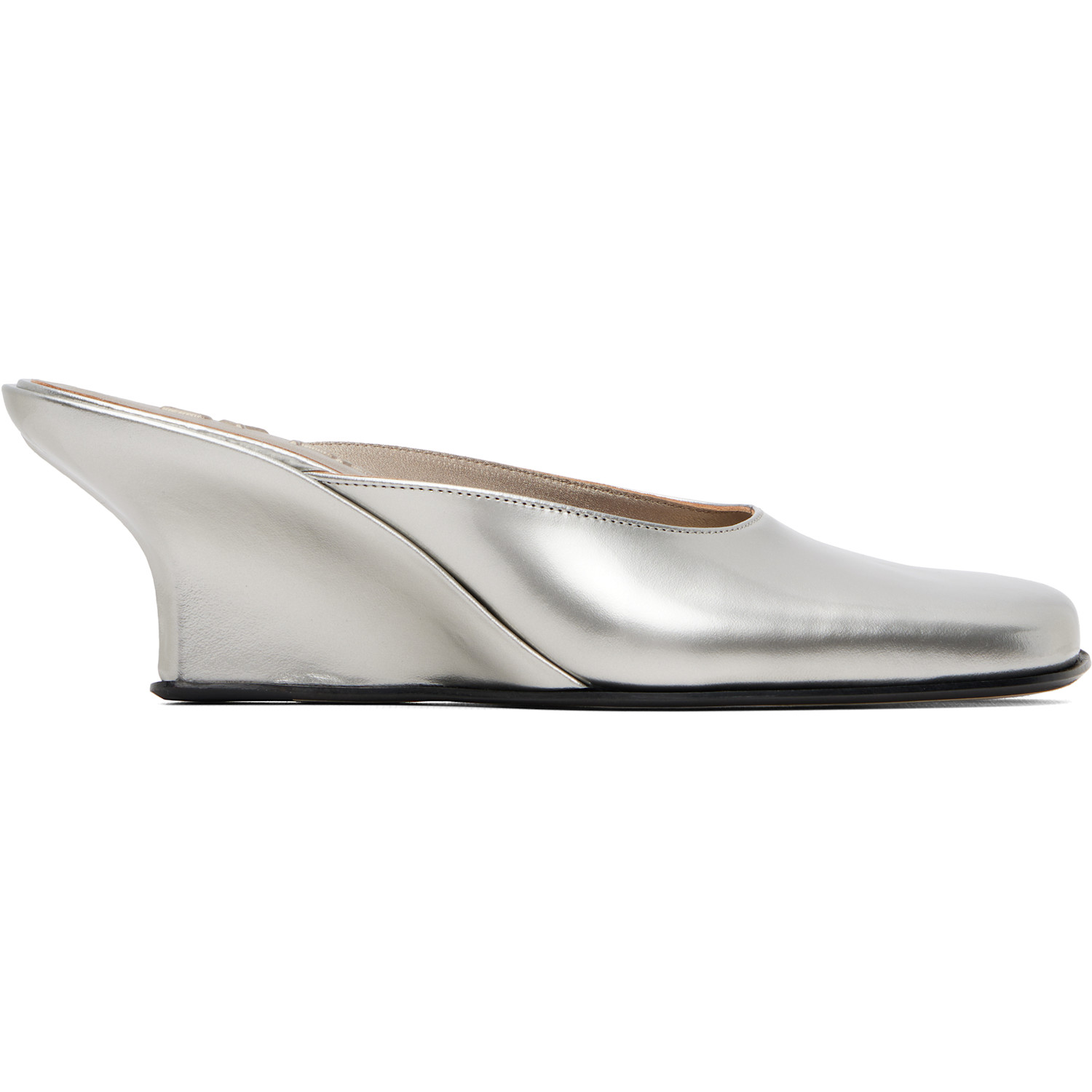 BY FAR Silver Caroo Closed Toe Heels