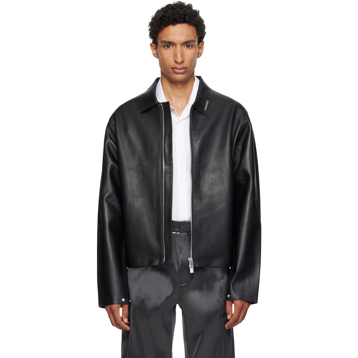 HELIOT EMIL Black Tremor Leather Jacket