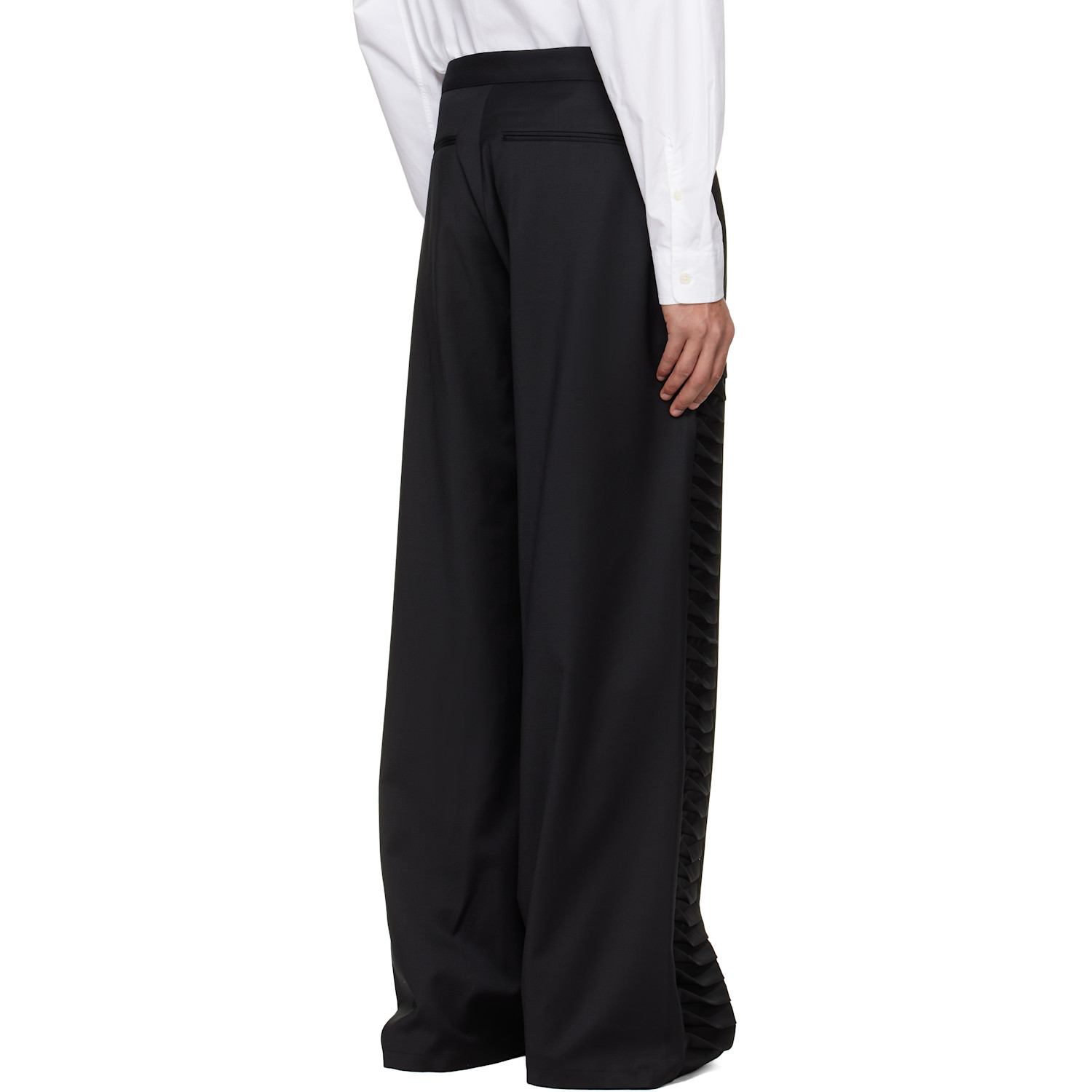  Heliot Emil Black Vibraxis Tailoring Trousers 