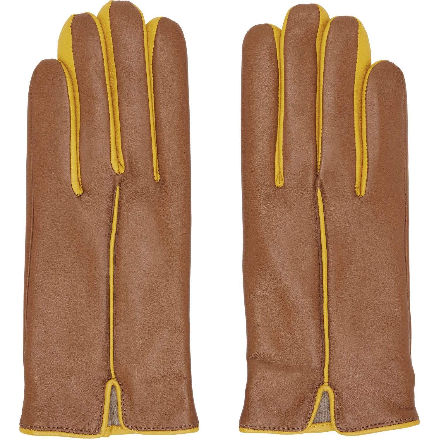 Handsome Stockholm Tan & Yellow Statement Gloves