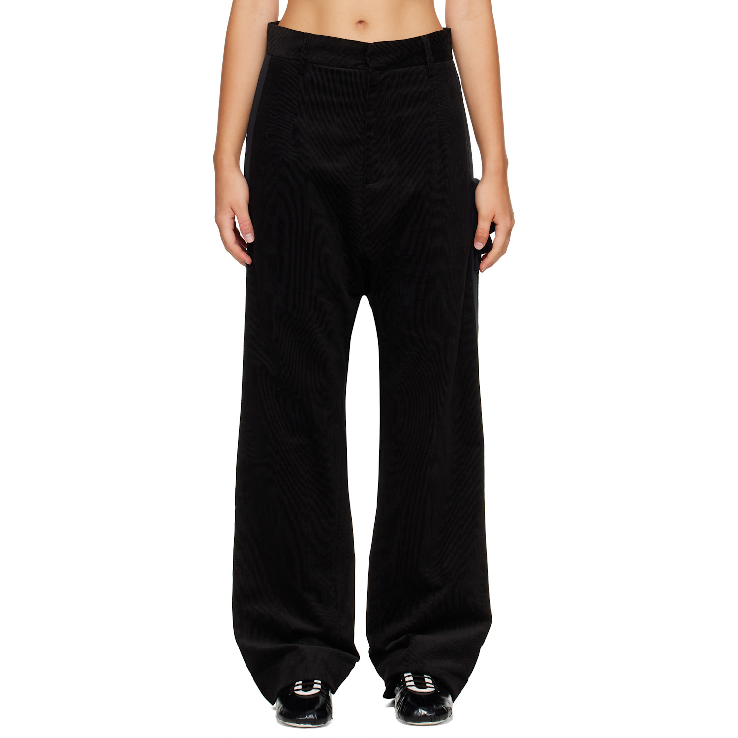 Stefan Cooke Black Cord Tux Trousers