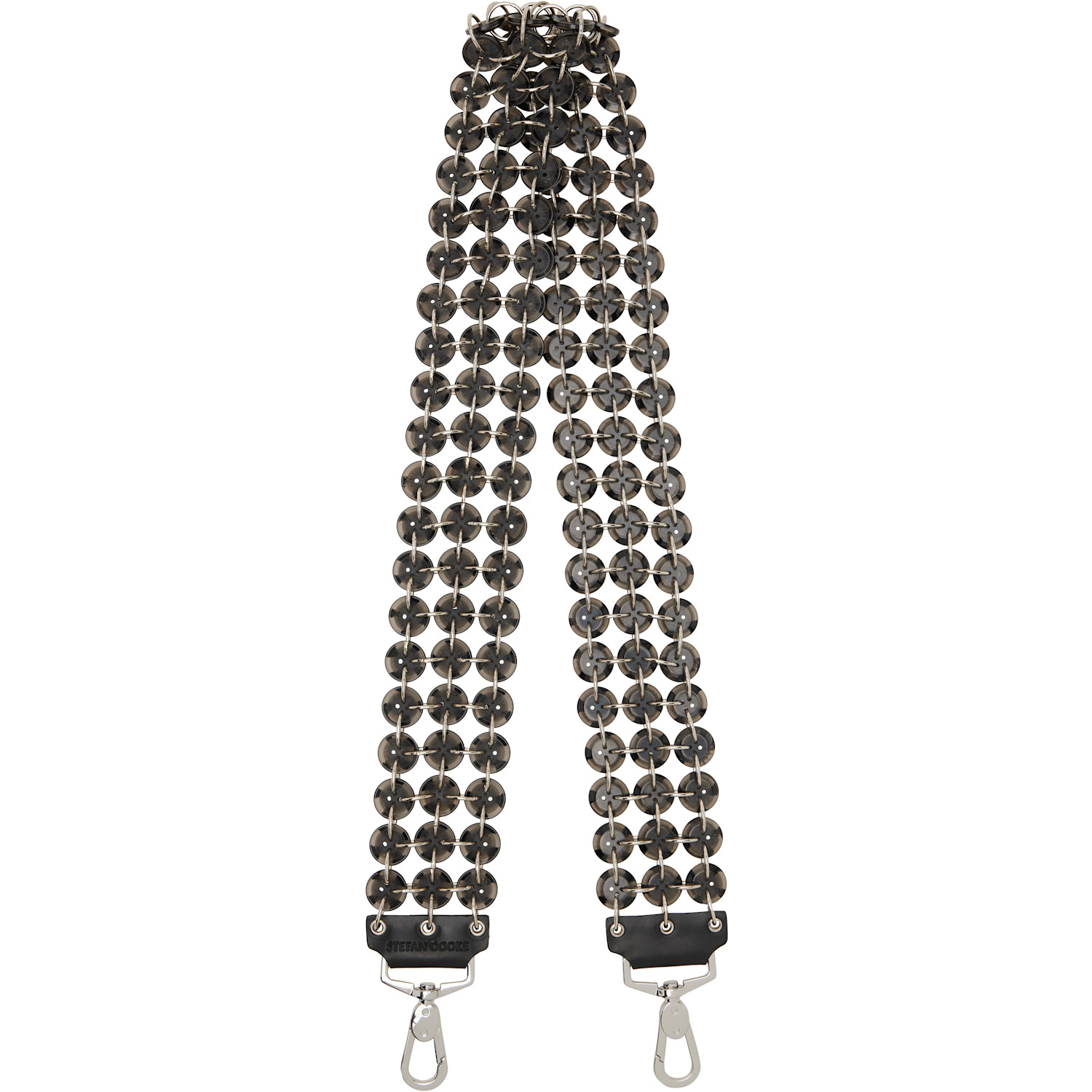 Stefan Cooke Black & Silver Button Bag Strap