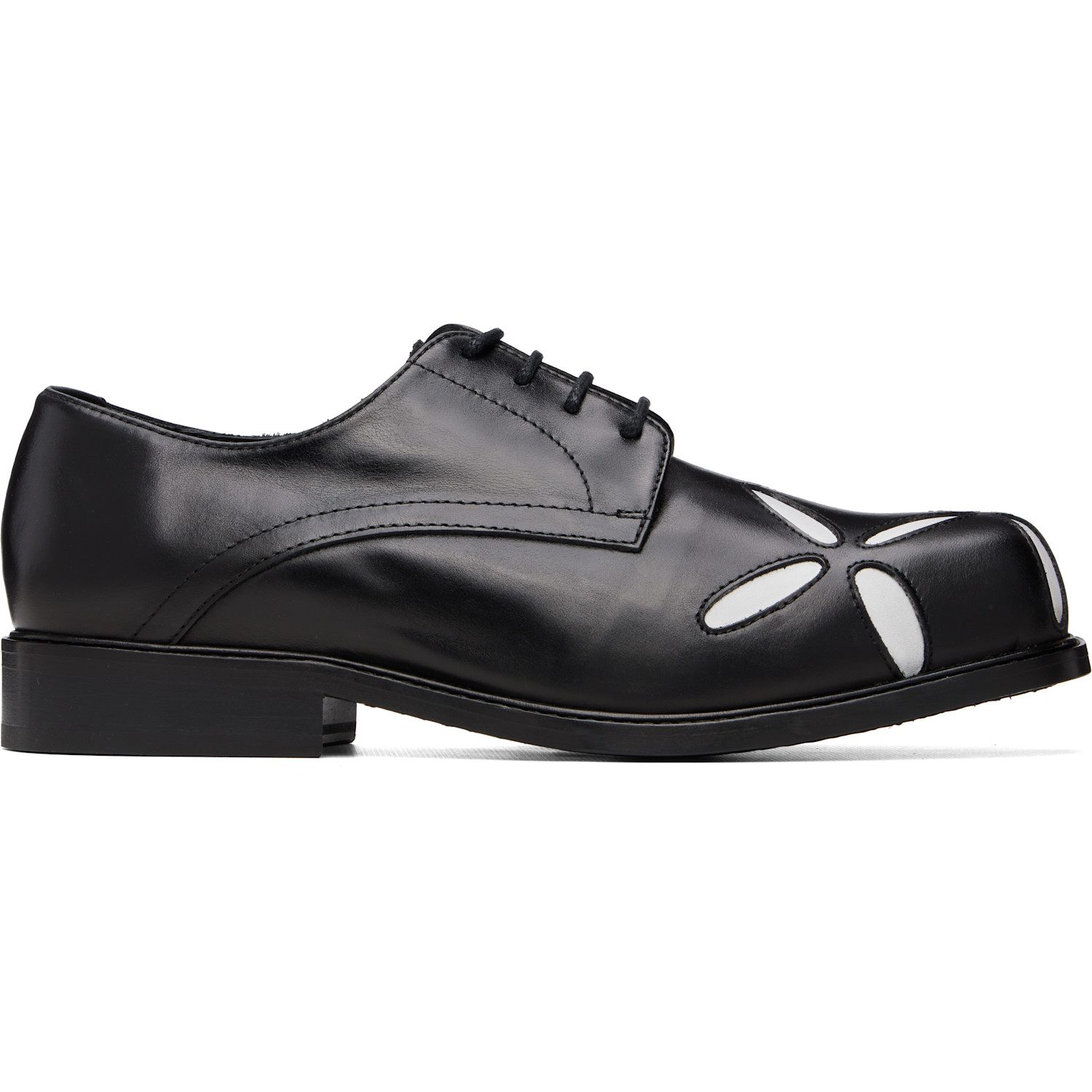 Stefan Cooke Black Slashed Square Toe Derbys