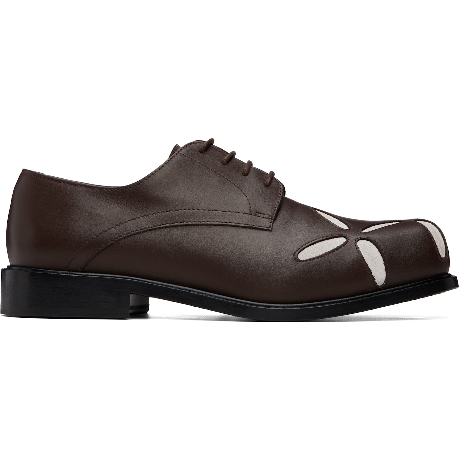 Stefan Cooke Brown Slashed Square Toe Derbys