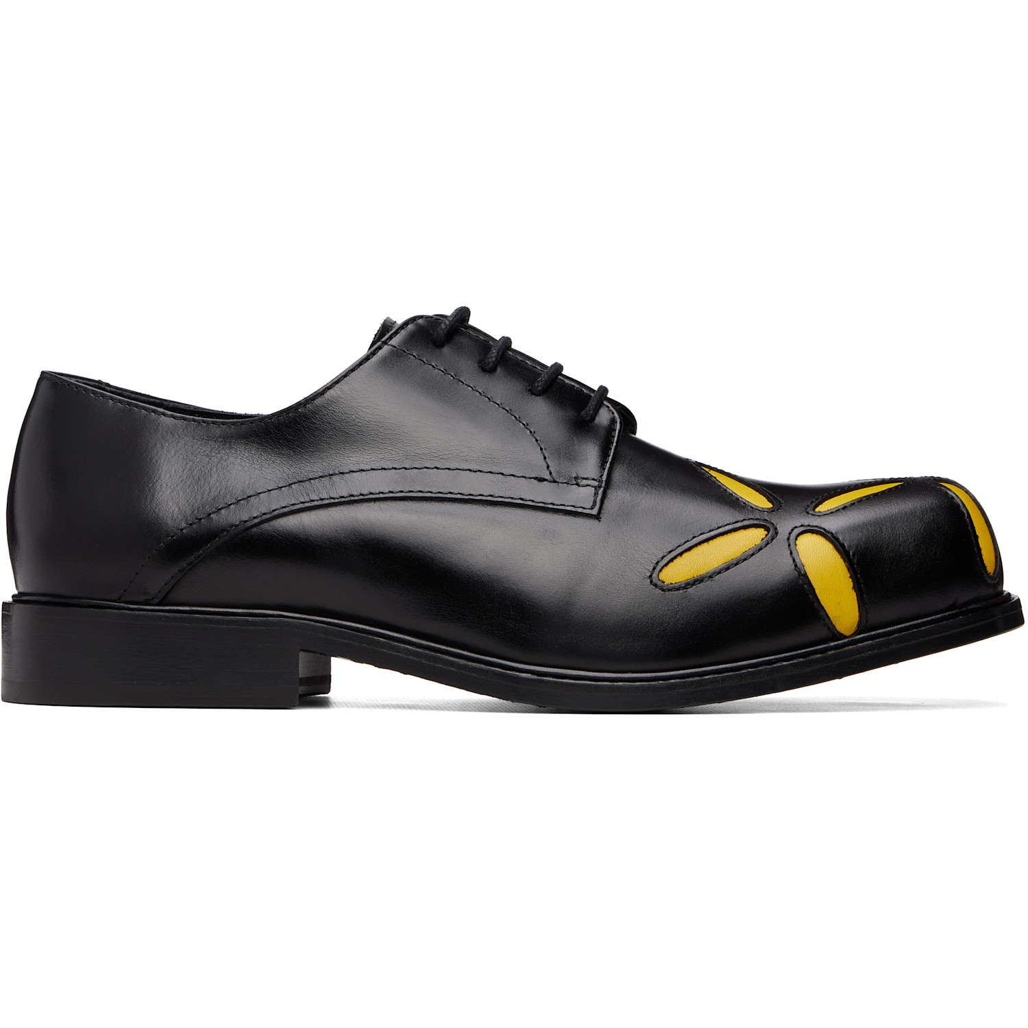 Stefan Cooke Black Slashed Square Toe Derbys