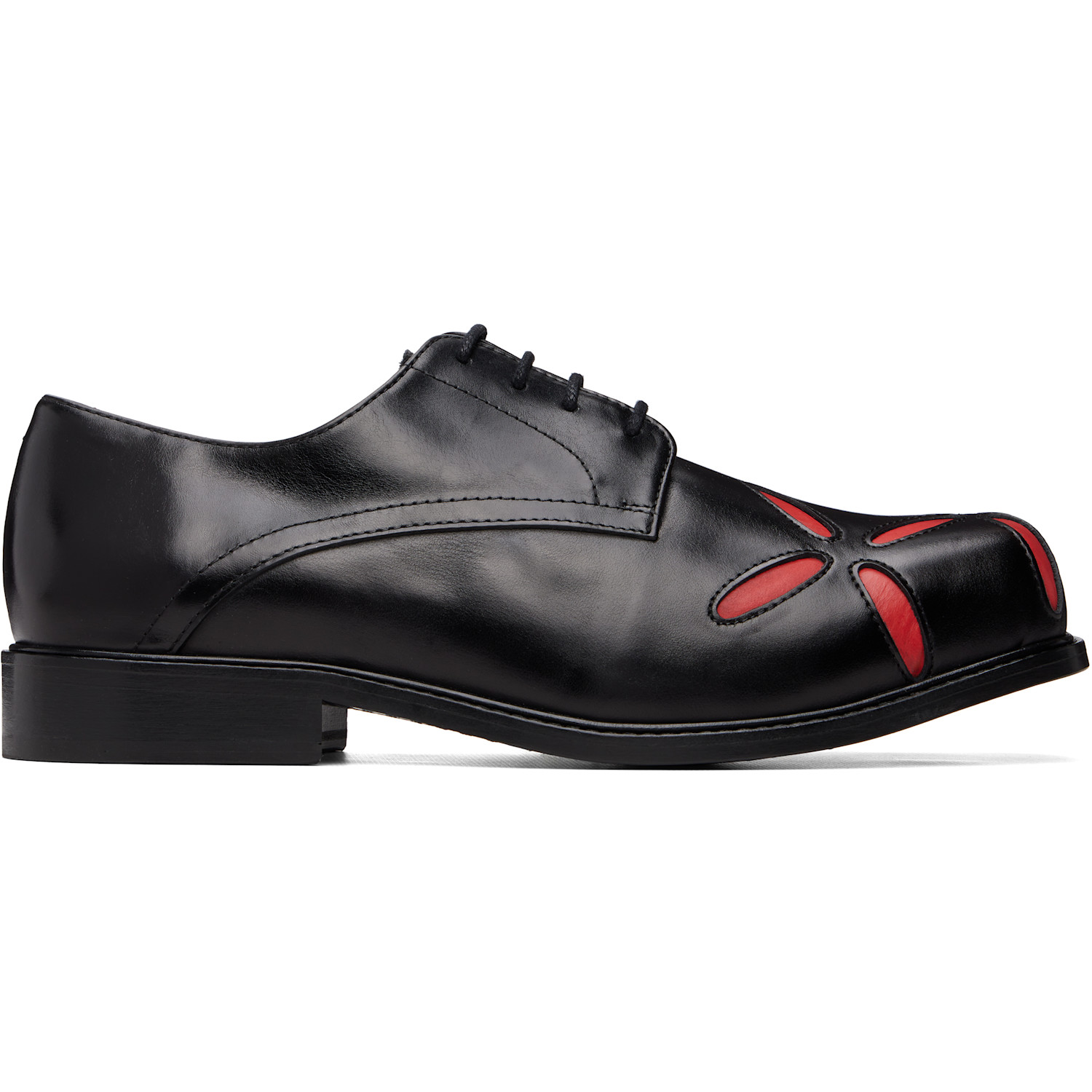 Stefan Cooke Black Slashed Square Toe Derbys
