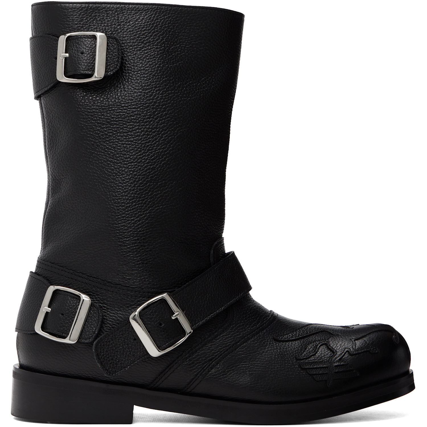 Stefan Cooke Black Pegasus Biker Boots