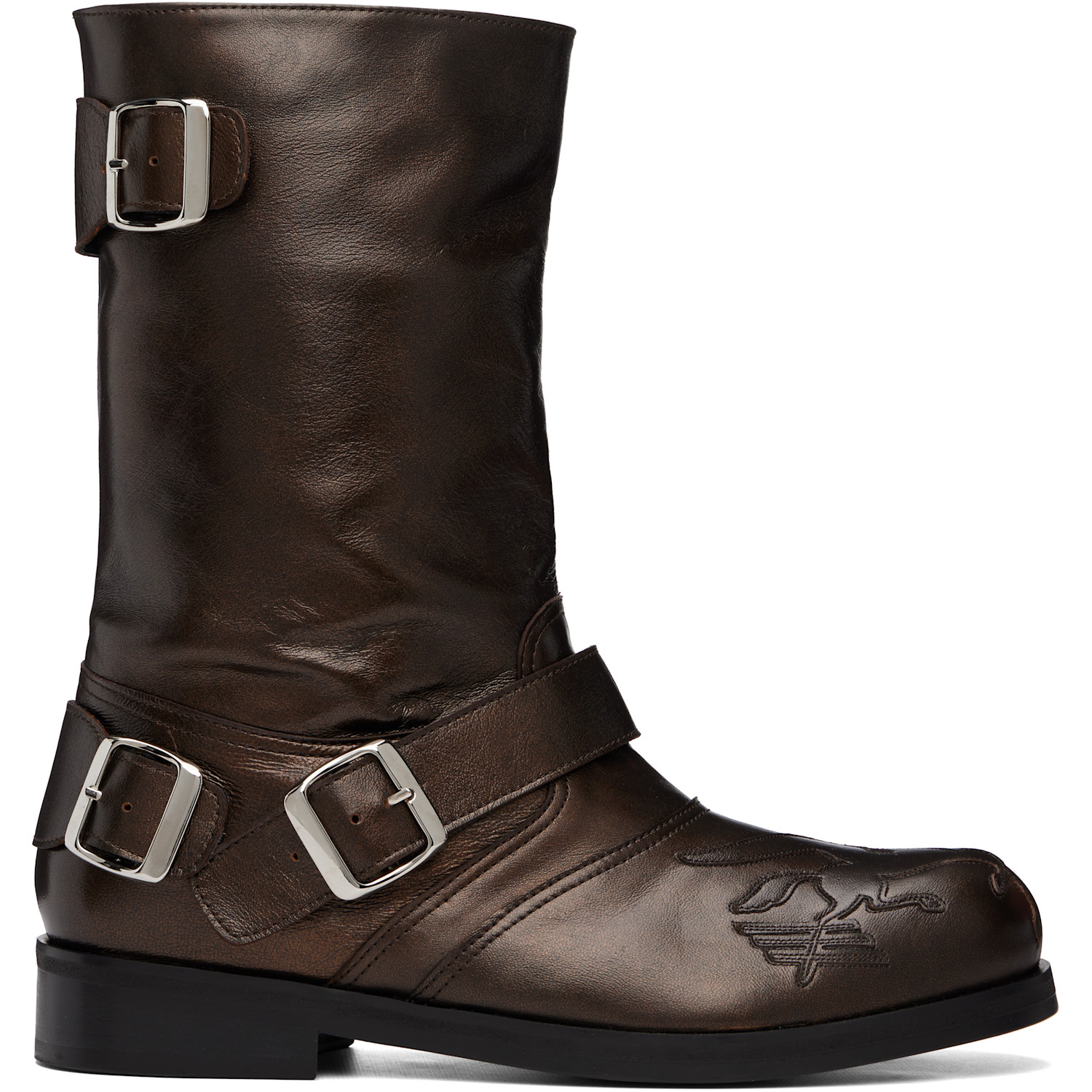 Stefan Cooke Brown Pegasus Biker Boots
