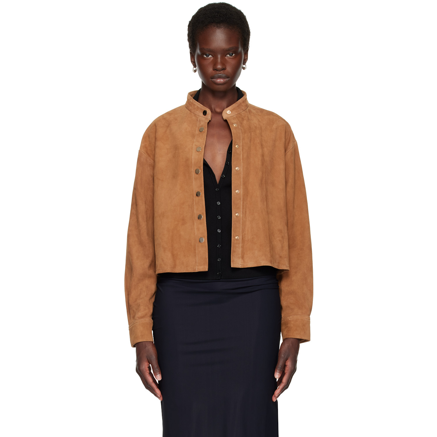 Nour Hammour Tan Lucien Suede Jacket