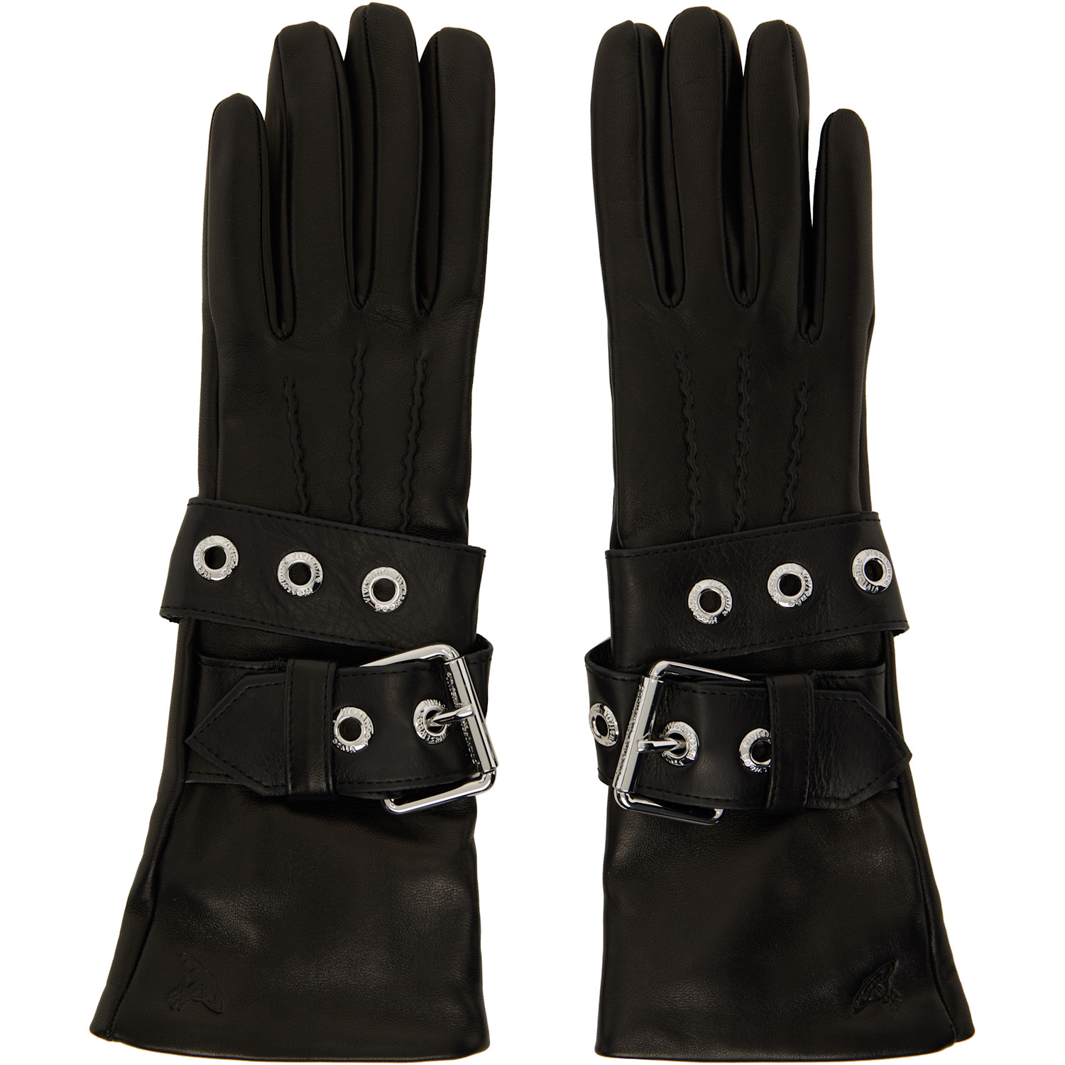 Vivienne Westwood Black Belt Buckle Gloves