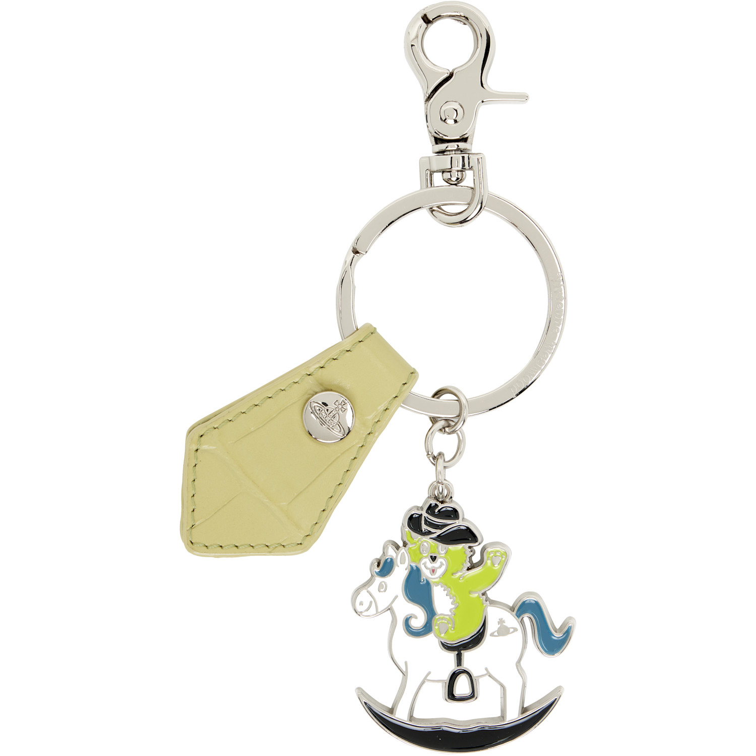 Vivienne Westwood Rocking Horse Teddy Keychain In M403 Lime Green Croc