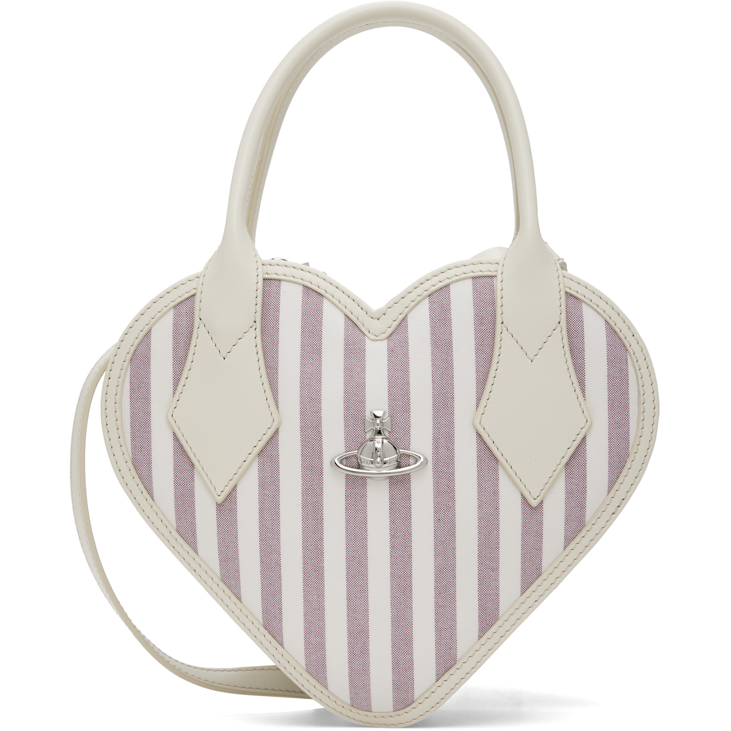 Vivienne Westwood Off-White & Purple Josephine Heart Crossbody Bag