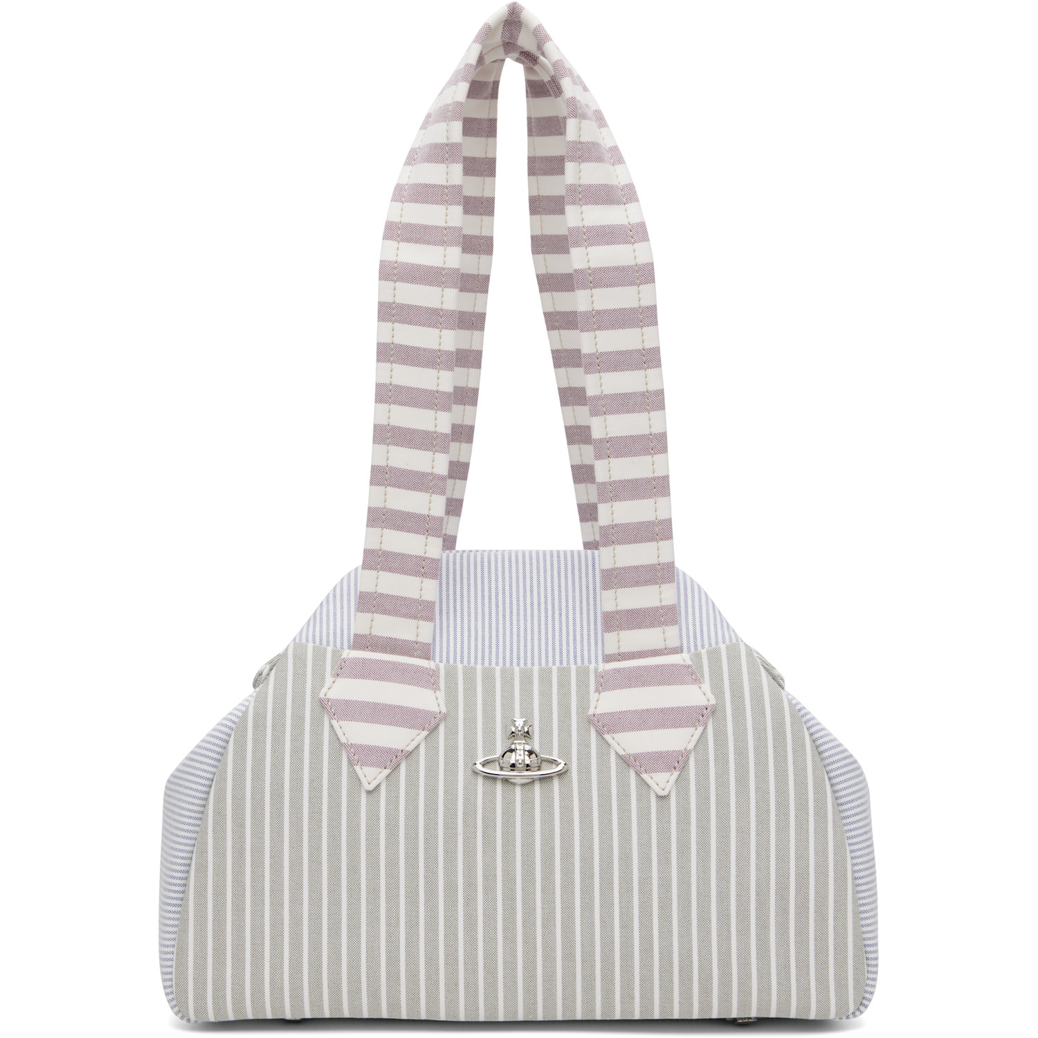 Vivienne Westwood Navy & Gray Yasmine Medium Archive Hand Bag