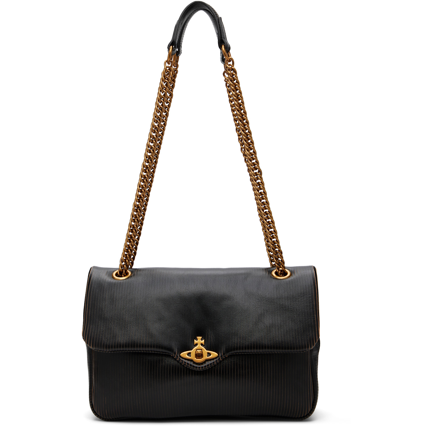Vivienne Westwood Black Anita Medium Shoulder Bag