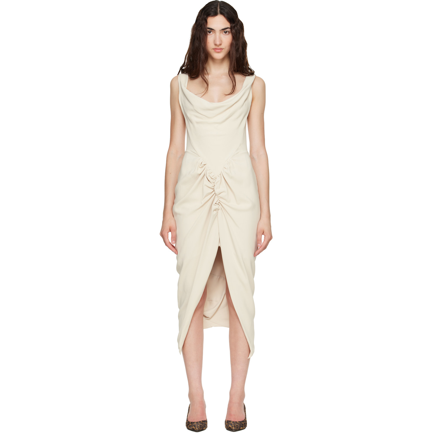 Vivienne Westwood Beige Panther Midi Dress
