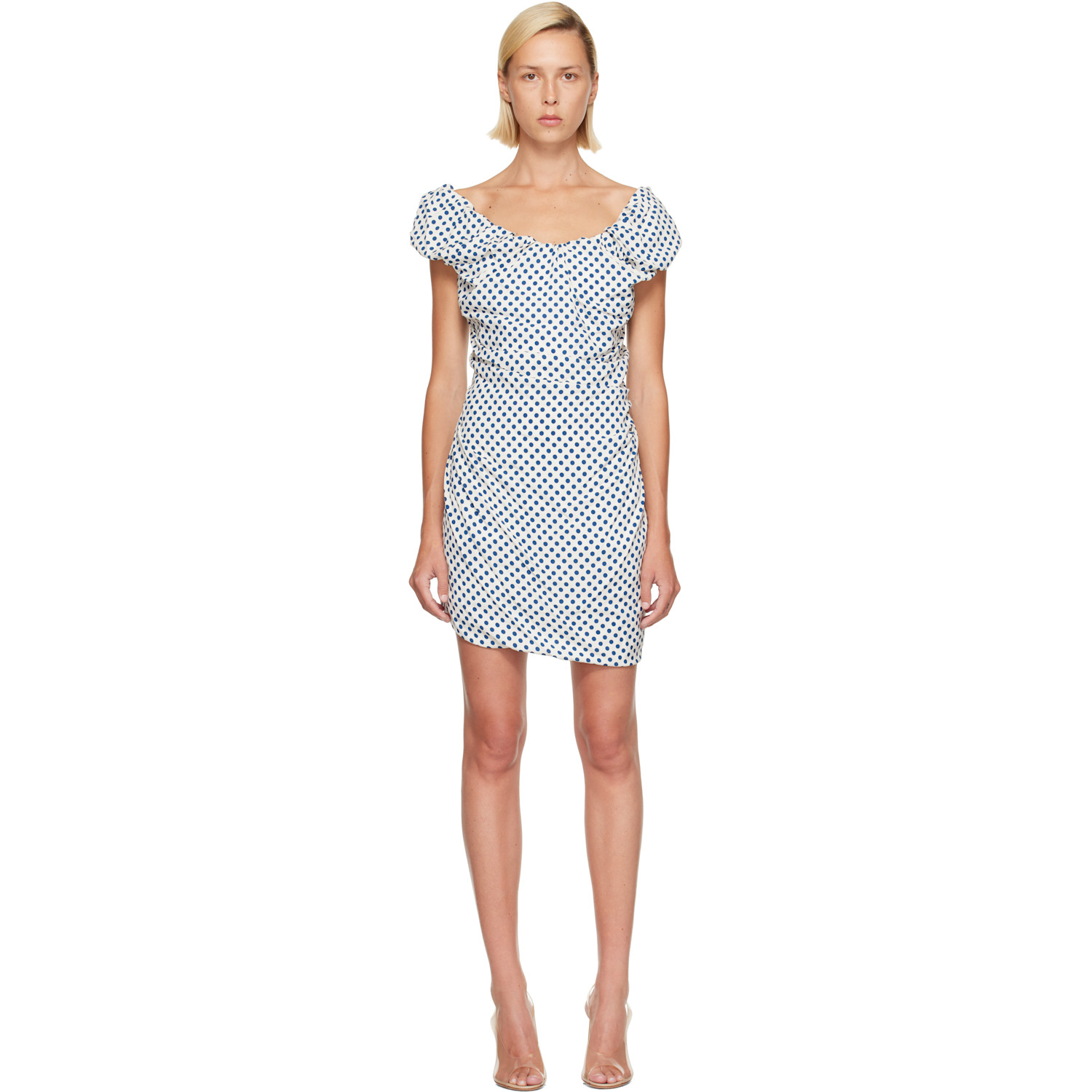 Vivienne Westwood White & Blue Twisted Ginnie Minidress