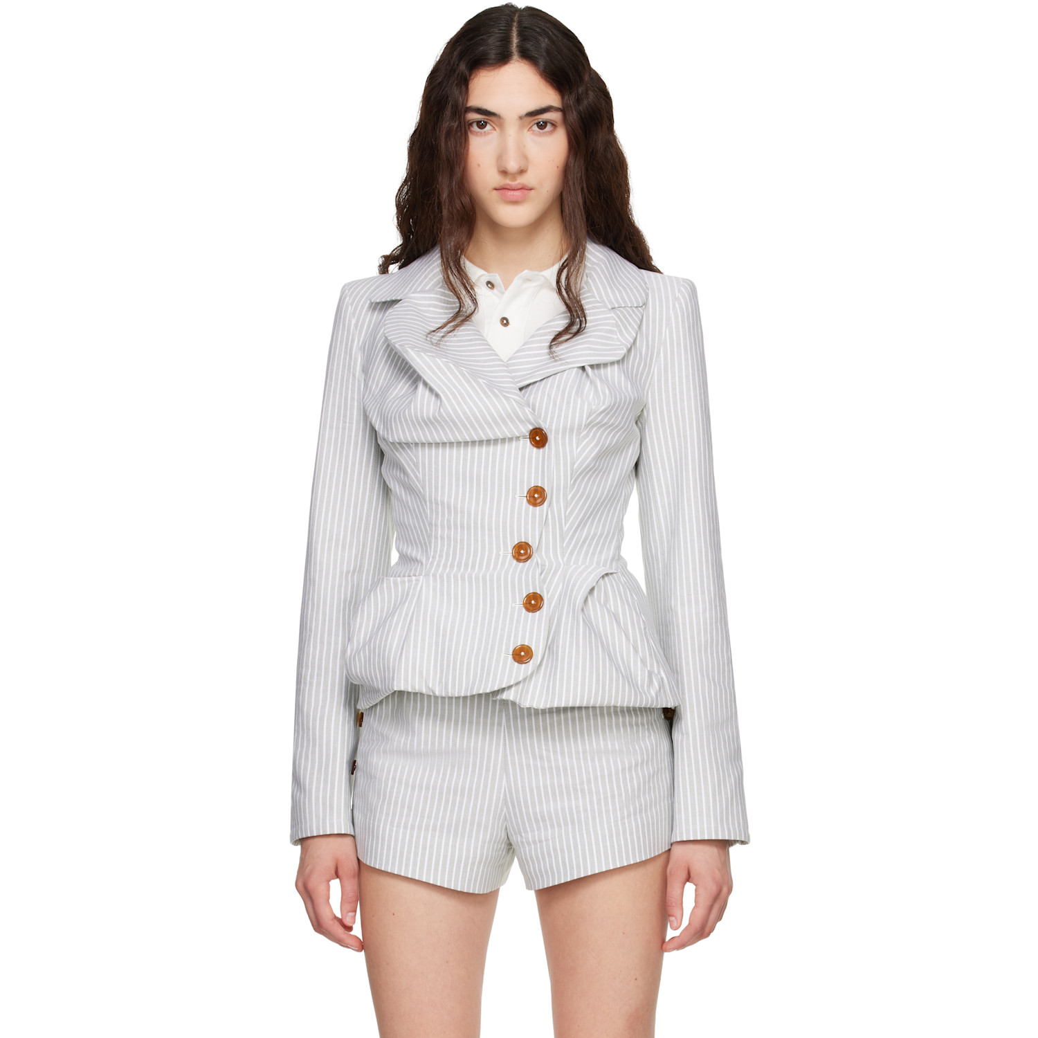 Vivienne Westwood Gray Drunken Tailored Blazer