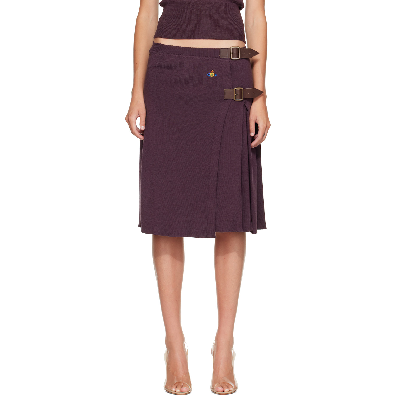 Vivienne Westwood Purple Alex Kilt Midi Skirt
