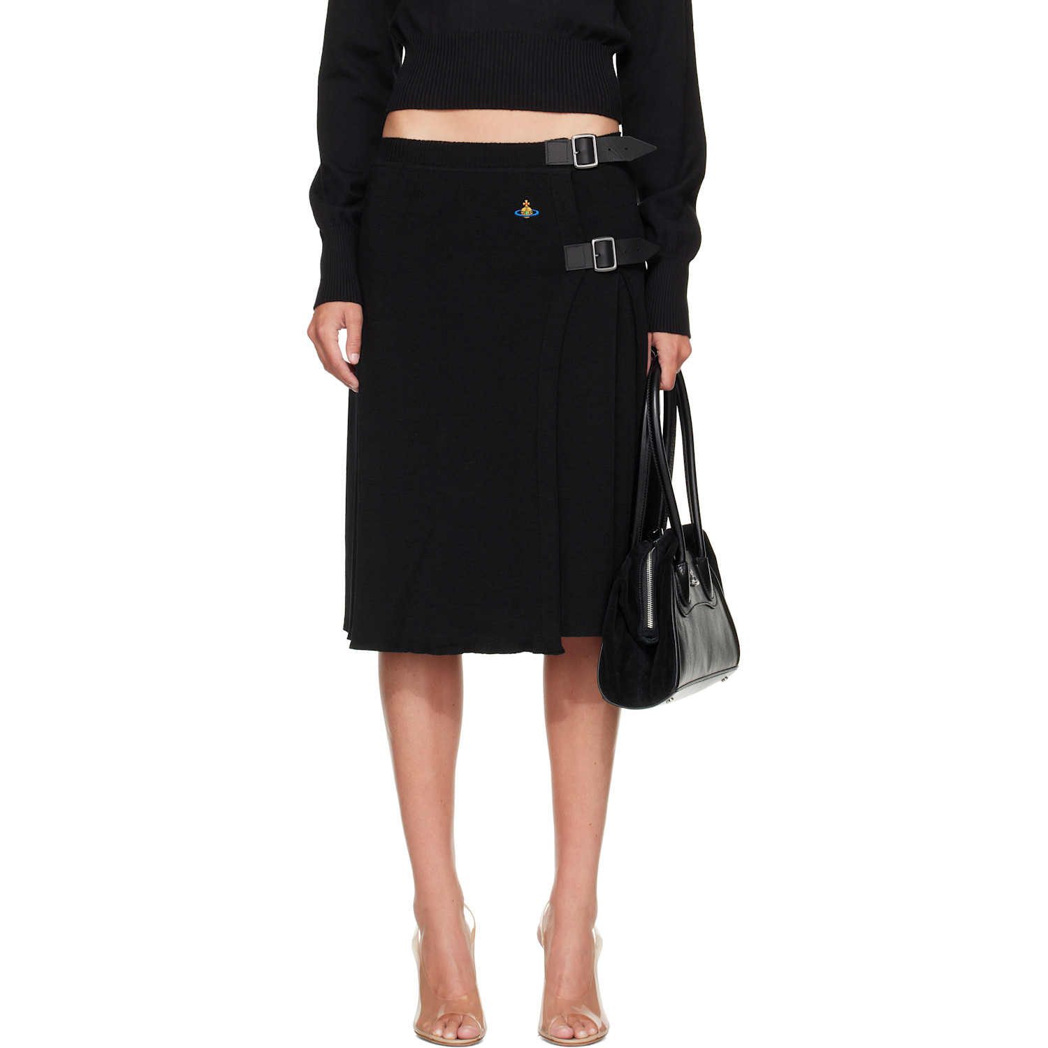 Vivienne Westwood Black Alex Kilt Midi Skirt