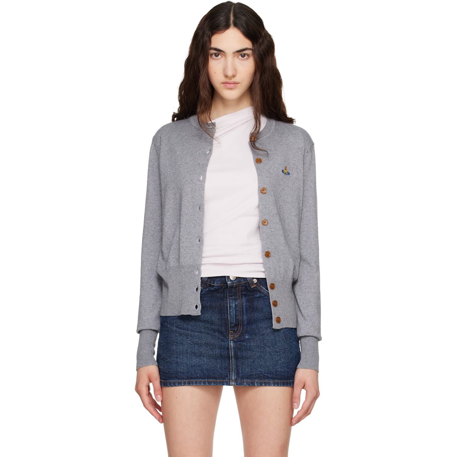 Vivienne Westwood Gray Bea Cropped Cardigan