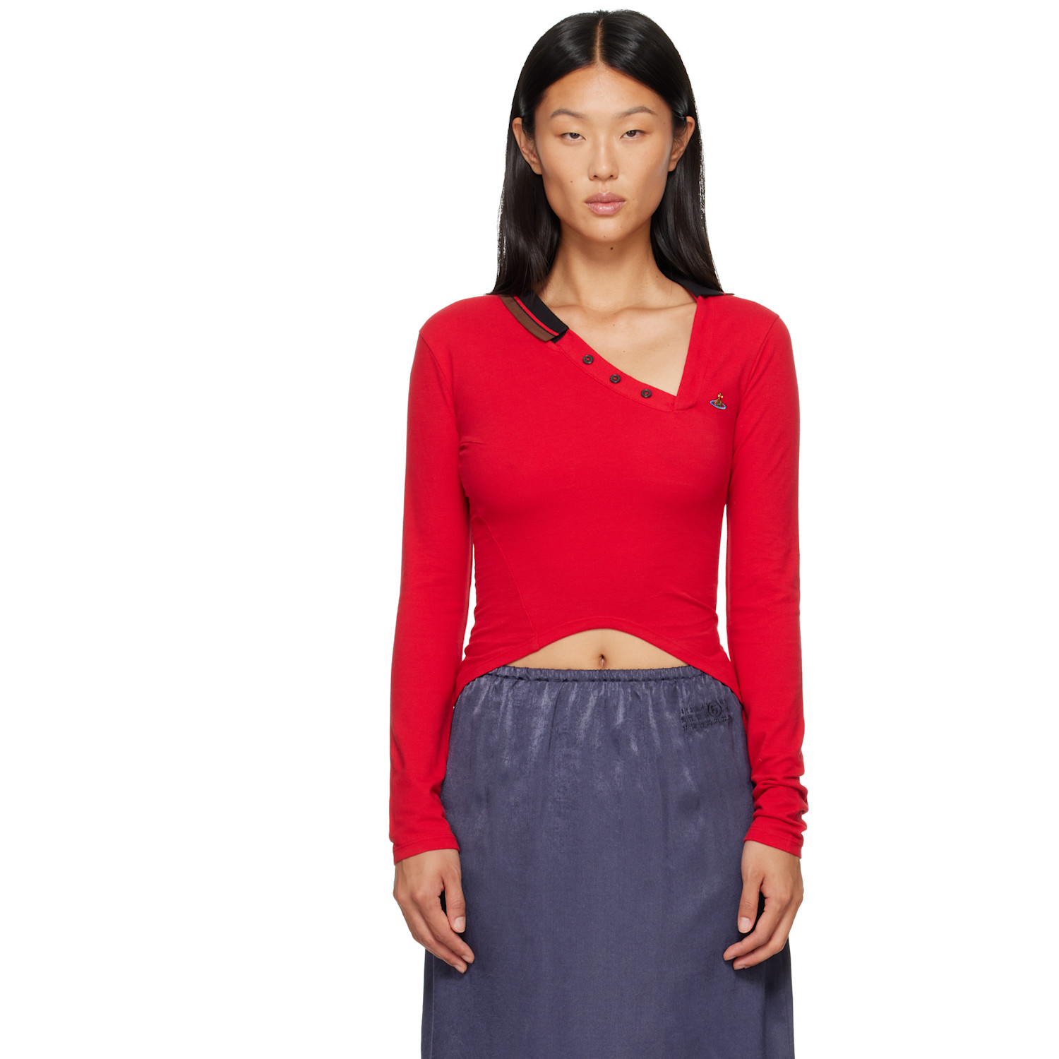 Vivienne Westwood Red Ls Glory Polo In H401 Red